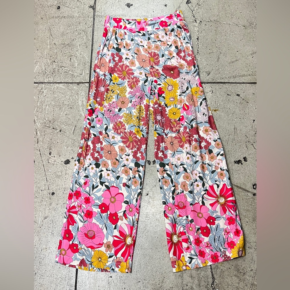 💚 3245. Floral Boho Wide Leg Pants